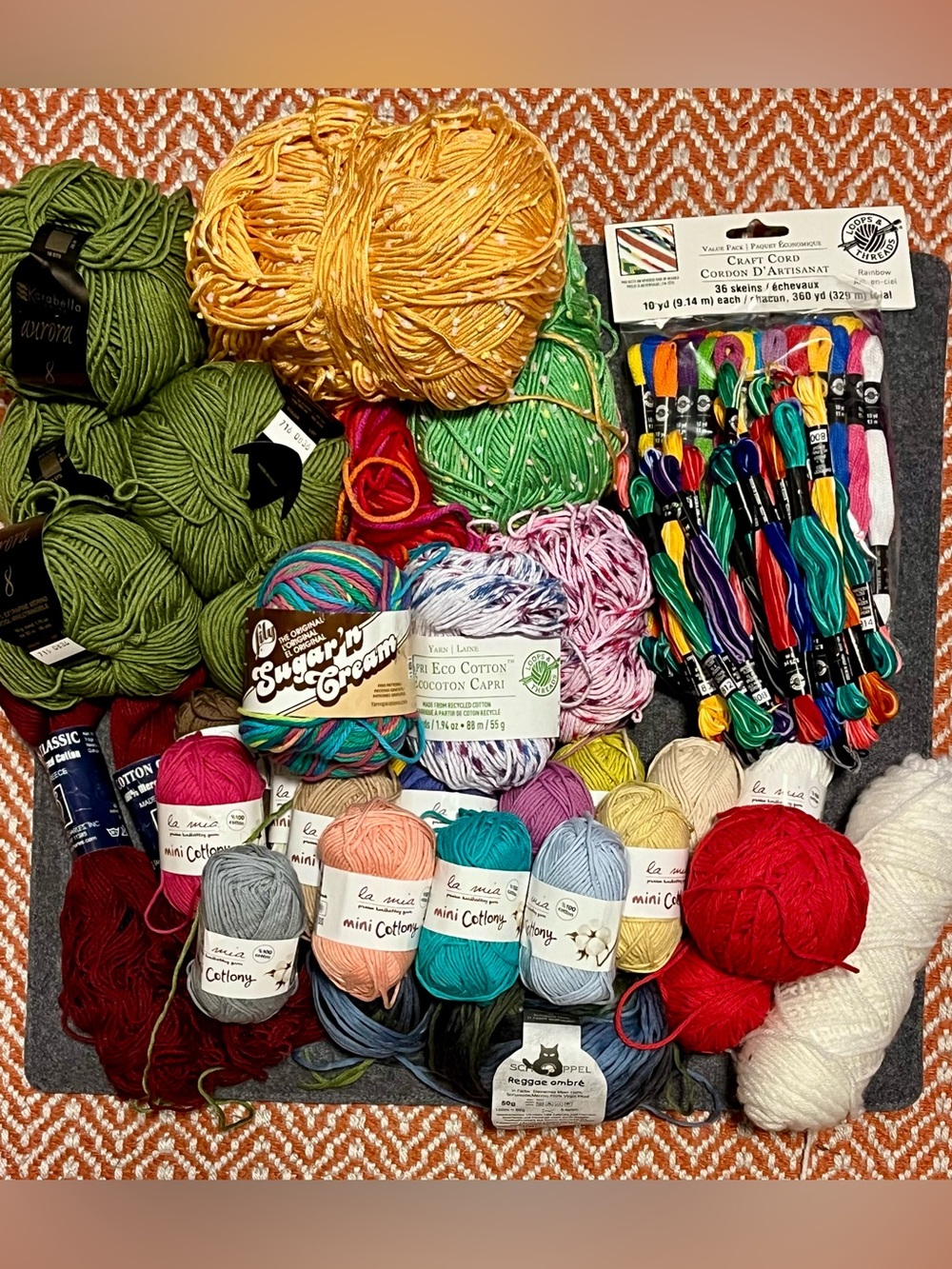 Colorful Yarn & Embroidery Floss Bundle - Multicolor